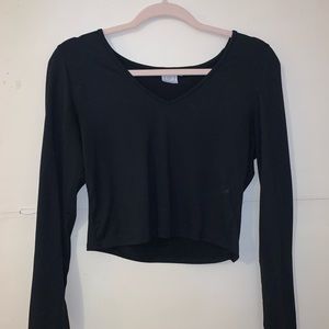 Black cropped long sleeve